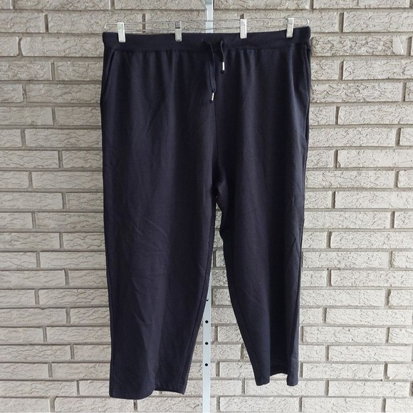 Woman Within Black Pocket Drawstring Sweatpants 26/28 Petite NWOT - Picture 1 of 7